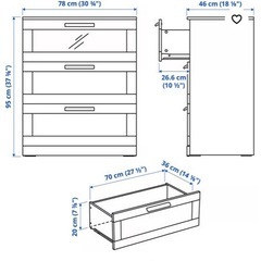 IKEA ブリムネス　ホワイトチェスト天板汚れありの画像