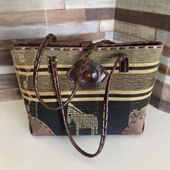 ☆アジアン トートバック ショルダーバック 象から＆馬柄の画像