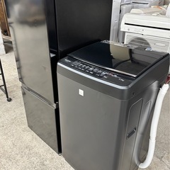  ハイセンス マットブラック家電セット 冷蔵庫162L（2022年製）＋洗濯機5.5kg（2020年製） 🚚【配達・設置対応／あんしん動作保証あり】 の画像