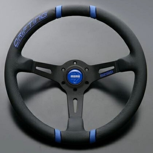 MOMO DRIFTING モモ ドリフティング 35パイ ブラックスポーク・ブルーステッチ