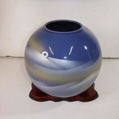 ★まとめ専用商品 B-8 九谷焼 花瓶 石盛造 連山 花台付き 箱傷み大 保管品の画像