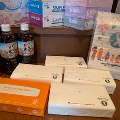 ティッシュいろいろ25個と麦茶（600ml）3本セットでの画像