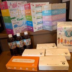 ティッシュいろいろ25個と麦茶（600ml）3本セットでの画像