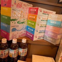 ティッシュいろいろ25個と麦茶（600ml）3本セットでの画像