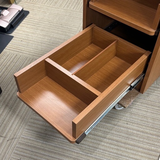 【超美品‼️】高級♪ 引き出し式 32cm幅5段ワイド文庫棚 ブックシェルフ 本棚 書棚 多目的棚 木目調ナチュラルブラウン♪