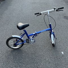 美品！！折りたたみ自転車 16インチ ブルー コンパクト ちょい乗り 現状渡し 保管品の画像