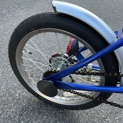 美品！！折りたたみ自転車 16インチ ブルー コンパクト ちょい乗り 現状渡し 保管品の画像