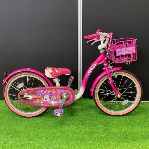 【子供用自転車18インチ】ides アイデス　ミニーマウス ポッピンリボン18【引取限定・現状渡し】三重県