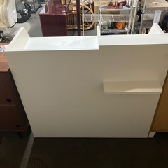 ☆値下げ☆　I 2510-408 レジカウンター　ホワイト　ワイドタイプ　キズ汚れ有りの画像