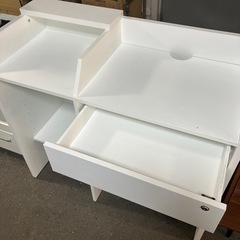 ☆値下げ☆　I 2510-408 レジカウンター　ホワイト　ワイドタイプ　キズ汚れ有りの画像