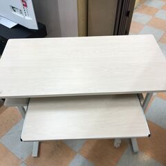 【ジャングルジャングル石川金沢店】  デスク ホワイト/木目調 W最長160 折りたたみ時 100×D50×H73　折りたたみ部分 60 クリーニング済み												の画像