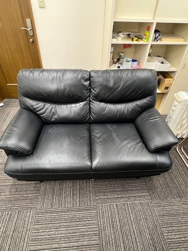 名古屋市内お届け無料ニトリソファー傷・汚れに強い合成皮革 2人掛けソファ( MK02KD Nシールド BK)
黒