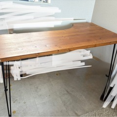 今週中〜【LOWYA家具 】在宅ワークテーブル　木目　机の画像