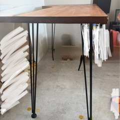 今週中〜【LOWYA家具 】在宅ワークテーブル　木目　机の画像