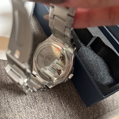 シルバー×ライトブルー　腕時計の画像