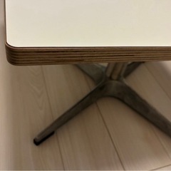 スクエアローテーブル（ホワイト × スチール）の画像