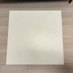 スクエアローテーブル（ホワイト × スチール）の画像