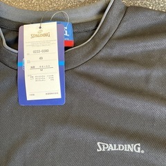 K2510-223 SPALDING 吸汗速乾 Tシャツ ブラック Mサイズ 未使用品 保管汚れ有りの画像