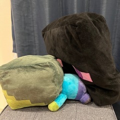 マイクラ　ぬいぐるみ（ゾンビ）&クッション（エンダーマン）の画像
