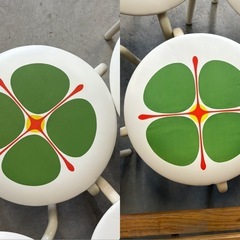 1脚2200円♪ 　丸椅子　椅子　チェア　レトロ　ポップ　かわいい　中古品　ジャンク　直径約36cm 高さ約42cmの画像