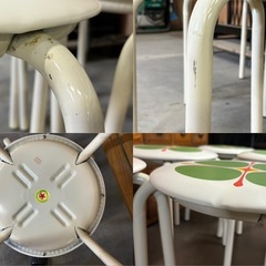 1脚2200円♪ 　丸椅子　椅子　チェア　レトロ　ポップ　かわいい　中古品　ジャンク　直径約36cm 高さ約42cmの画像