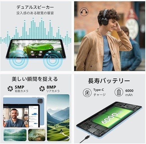 android16 10.1インチ Wi-Fiモデル 64GB|24GB|2TB拡張　 8コアCPU GPS搭載