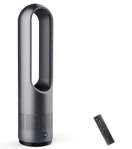 セラミックヒーター タワーファン ファンヒーター スリム扇風機【冷暖両用＆羽根なし＆DCモーター電気代節約】