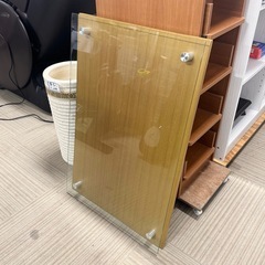 【超美品 ‼️】オシャレ♪ 75cm幅折りたたみ式センターテーブル ローテーブル リビング 天板ガラス製 木目調ナチュラルブラウン♪の画像