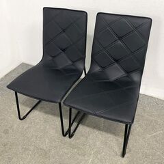 ニトリ セラミック天板 ダイニング3点セット テーブル/チェア×2 石目 ストーン グレー/ブラック インテリア 中古家具 店頭引取歓迎 R10154の画像