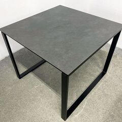 ニトリ セラミック天板 ダイニング3点セット テーブル/チェア×2 石目 ストーン グレー/ブラック インテリア 中古家具 店頭引取歓迎 R10154の画像