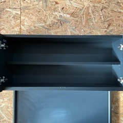 キッチンキャビネット✨食器棚🍽️木目調天板おしゃれ🌷幅90.3cm奥行き52.3cm高さ179cm紺色•ベージュの画像