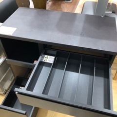 【軽トラック貸出サービス有】ニトリ　キッチンカウンター　セラミック　スライド台　引出し2 ブラック×グレーの画像