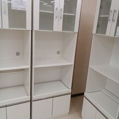 リユースのサカイ栃木店★ジモティ割あり★ NITORI 食器棚 ホワイト W60×D38×H177 クリーニング済み TC11145の画像