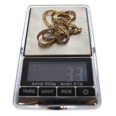 【美品】K18 ネックレス 18金 750 40cm 3.3g ねじれチェーン ゴールドの画像