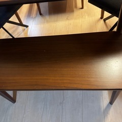 ダイニングテーブル 120 × 75 cm ウォールナット ダイニングベンチ 幅85cm 木製 英国デザイン 北欧 アンティークの画像