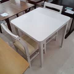 リユースのサカイ栃木店★ジモティ割あり★  ダイニングセット ホワイト W70.5×D70.5×H71.5 クリーニング済み TC11147の画像