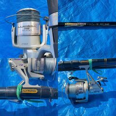 【‼️✨大幅値下げ✨‼️】釣竿5本＋リールセット🎣DAIWA/OLYMPICなど 動作未確認 ジャンク扱いの画像