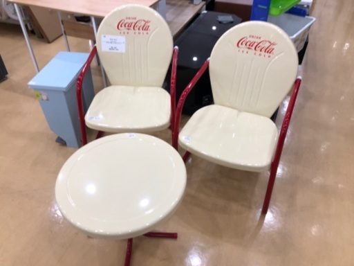【軽トラック貸出サービス有】Coca-Cola レトロビストロセット　CP98016 程度A クリームホワイト×レッド