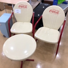 【軽トラック貸出サービス有】Coca-Cola レトロビストロセット　CP98016 程度A クリームホワイト×レッドの画像