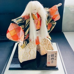 日本人形　鏡獅子　歌舞伎　西茂都寿好 作　ガラスケース付の画像