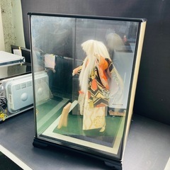 日本人形　鏡獅子　歌舞伎　西茂都寿好 作　ガラスケース付の画像