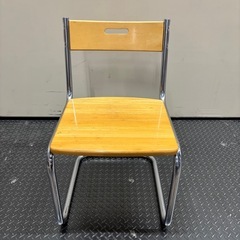 椅子　チェア　パイプ椅子　木製座面の画像