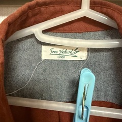 メンズシャツLリネン　破れありの画像