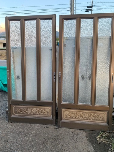 アルミサッシ 玄関引き戸2枚組