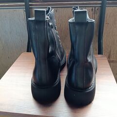 新品 24.5cm レディース ブーツ ブラック 厚底 シューズ 普段着 の画像