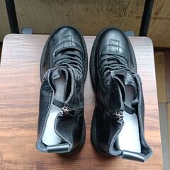 新品 24.5cm レディース ブーツ ブラック 厚底 シューズ 普段着 の画像