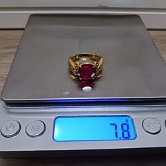 K18 石付リング 指輪 17号 総重量7.8gの画像