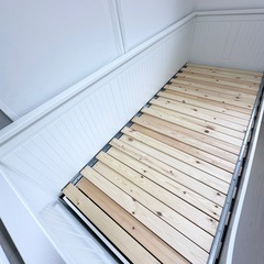 IKEA HEMNES ヘムネス ベッド マットレス2つ付き ホワイトの画像