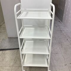 中古　美品　4段パンチングワゴン　キッチンワゴン　スチールワゴン　ワゴン　スリムワゴン　軽量　キャスター付　4段　ホワイト　W405×D320×H975　一宮市　江南市　稲沢市　名古屋　岐阜　各務ヶ原　岐南町　羽島　三重　グッドプライス一宮の画像