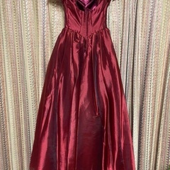 日本製ロングドレス「Dress Black」7号 ダークレッドの画像